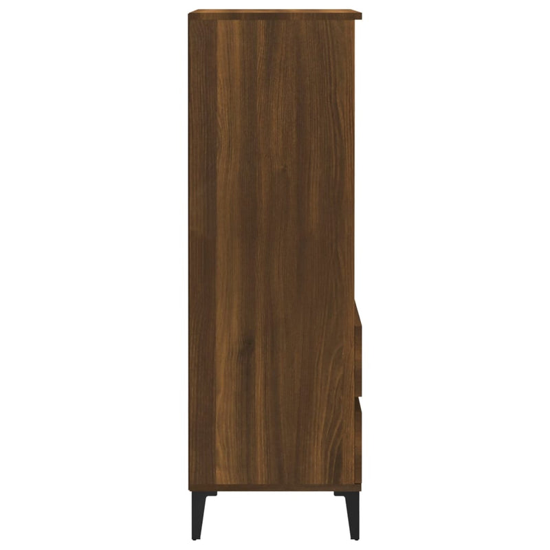 Highboard Braun Eichen-Optik 40x36x110 cm Holzwerkstoff