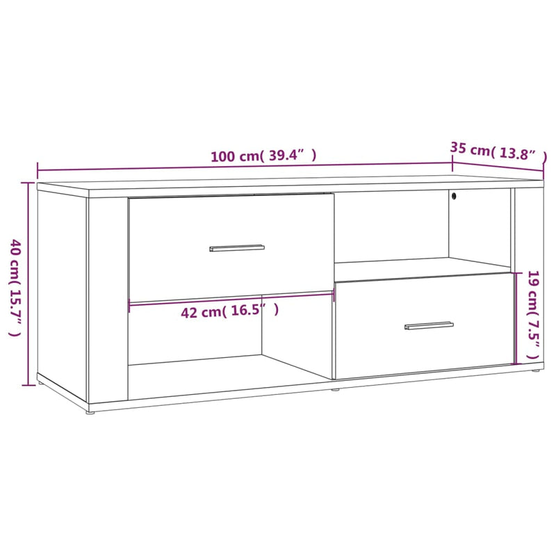 TV-Schrank Weiß 100x35x40 cm Holzwerkstoff