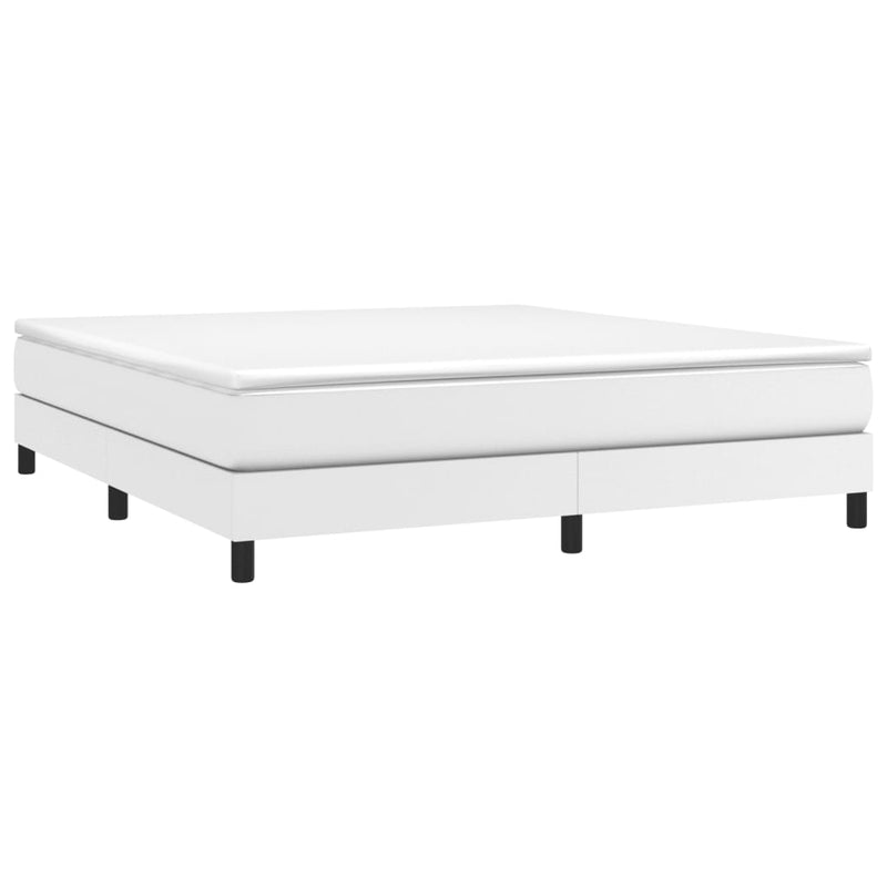 Boxspringbett Weiß 160x200 cm Kunstleder