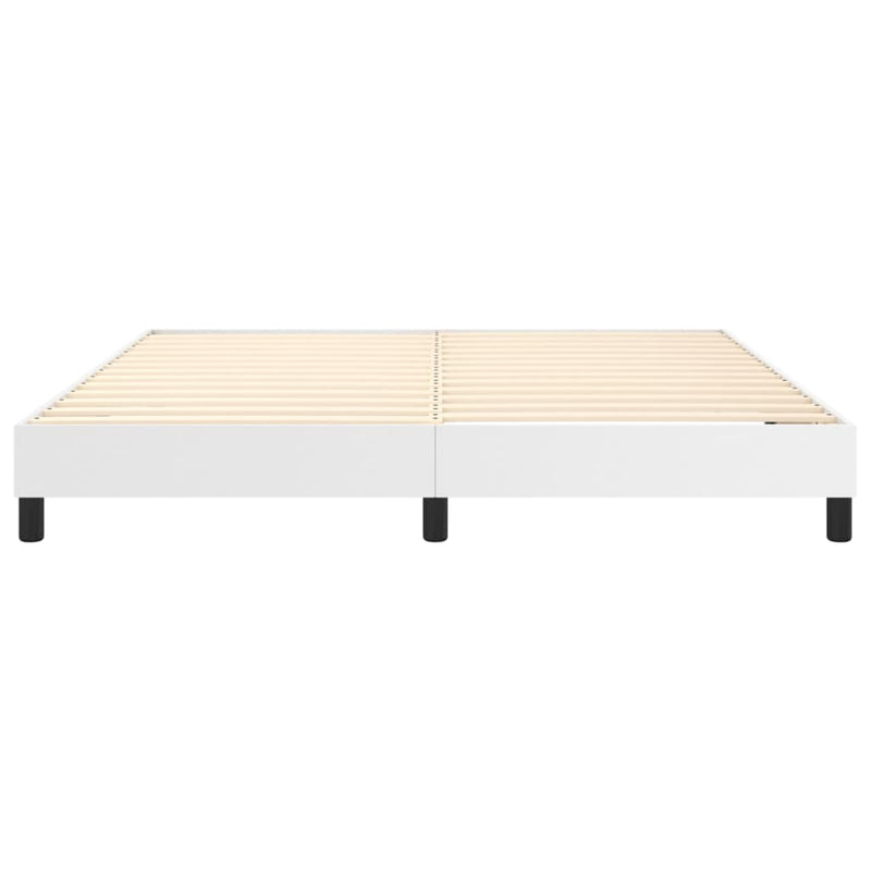 Boxspringbett Weiß 160x200 cm Kunstleder