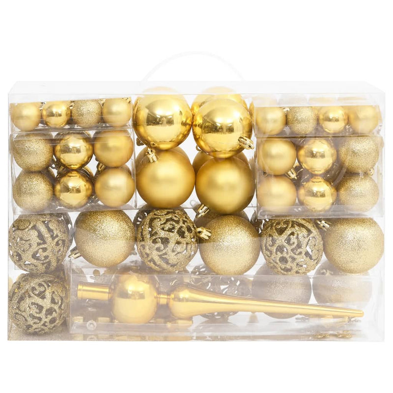 111-tlg. Weihnachtskugel-Set Golden Polystyrol
