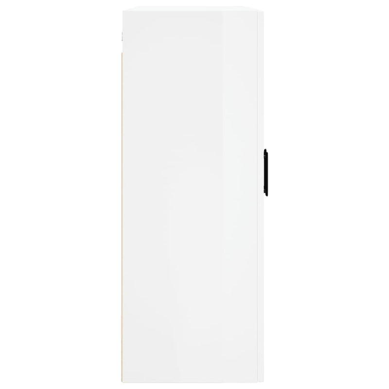 Wandschränke 2 Stk. Hochglanz-Weiß 69,5x34x90 cm