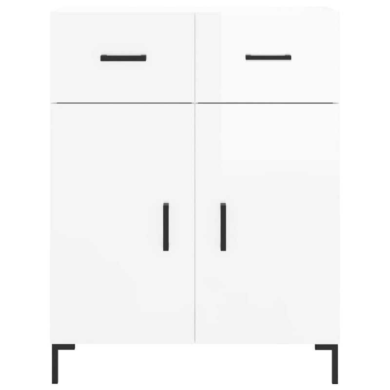 Highboard Hochglanz-Weiß 69,5x34x180 cm Holzwerkstoff