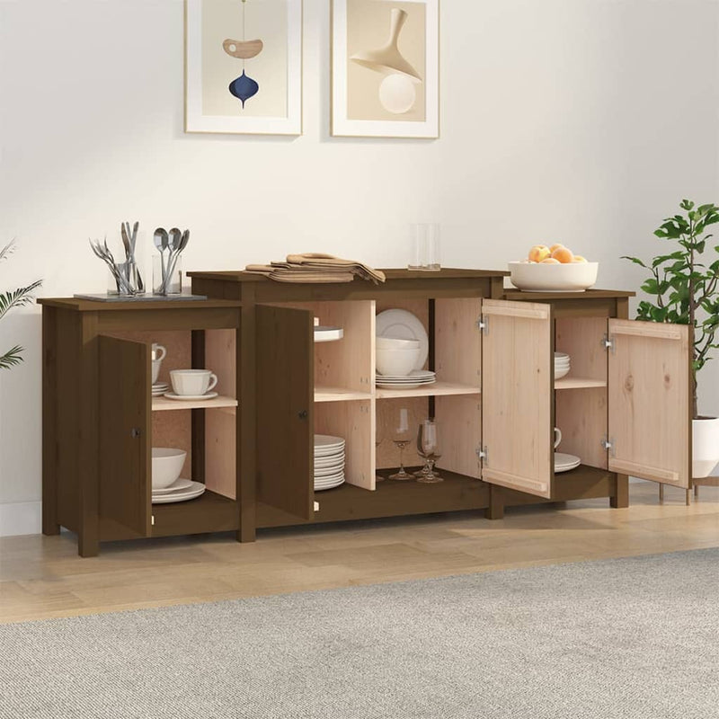 Sideboard Honigbraun 164x37x68 cm Massivholz Kiefer