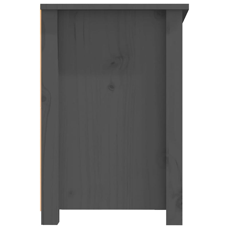 TV-Schrank Grau 114x35x52 cm Massivholz Kiefer