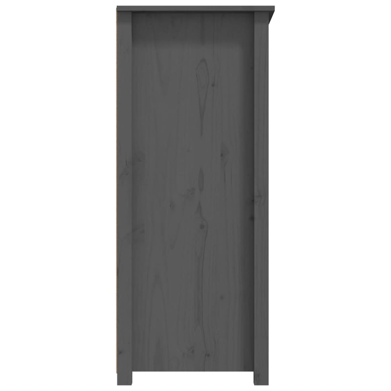 Sideboard Grau 83x41,5x100 cm Massivholz Kiefer