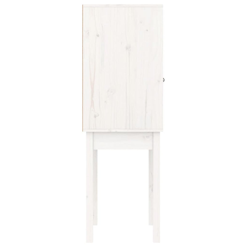 Highboard Weiß 60x40x120 cm Massivholz Kiefer