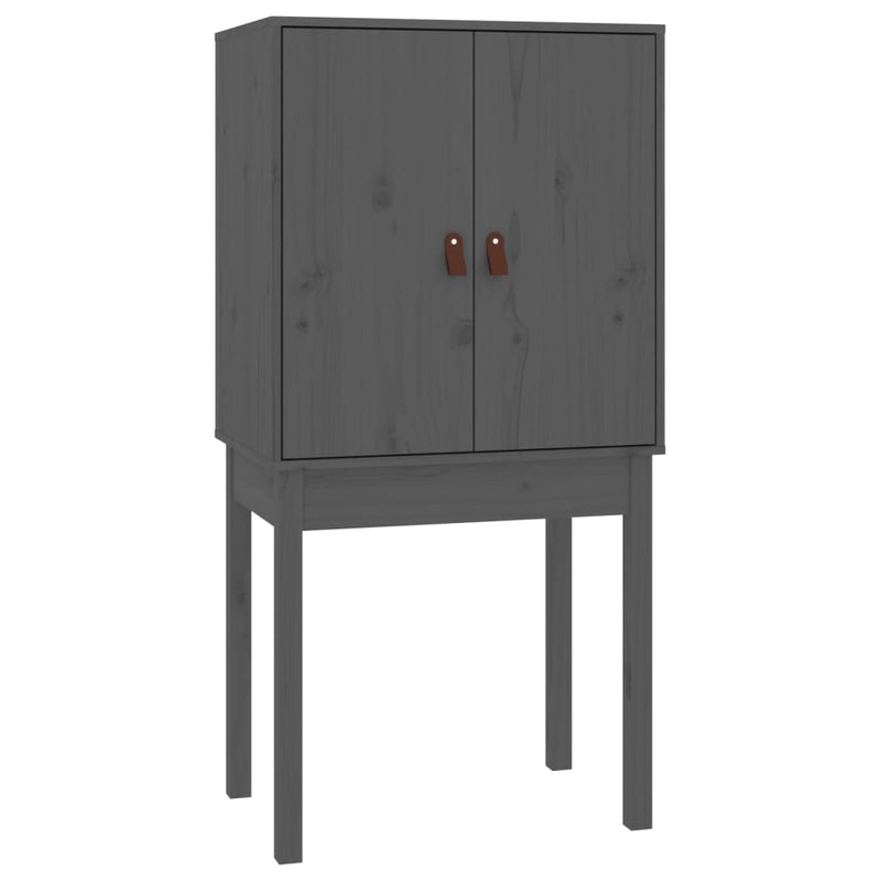 Highboard Grau 60x40x120 cm Massivholz Kiefer