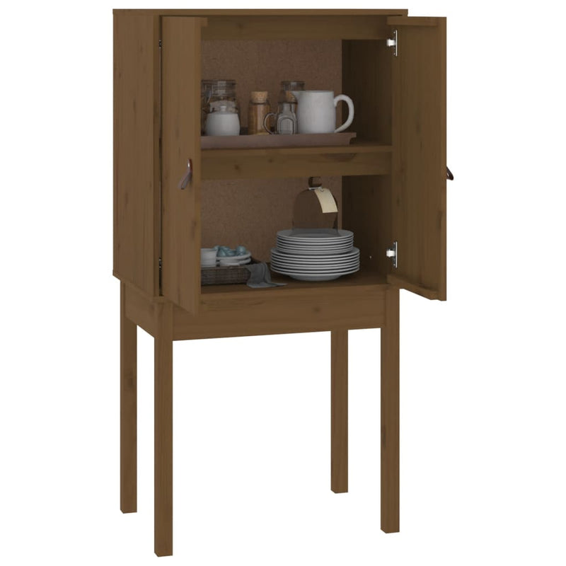 Highboard Honigbraun 60x40x120 cm Massivholz Kiefer