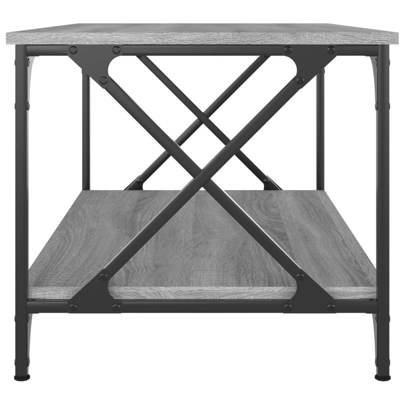 Couchtisch Grau Sonoma 80x50x45 cm Holzwerkstoff und Eisen