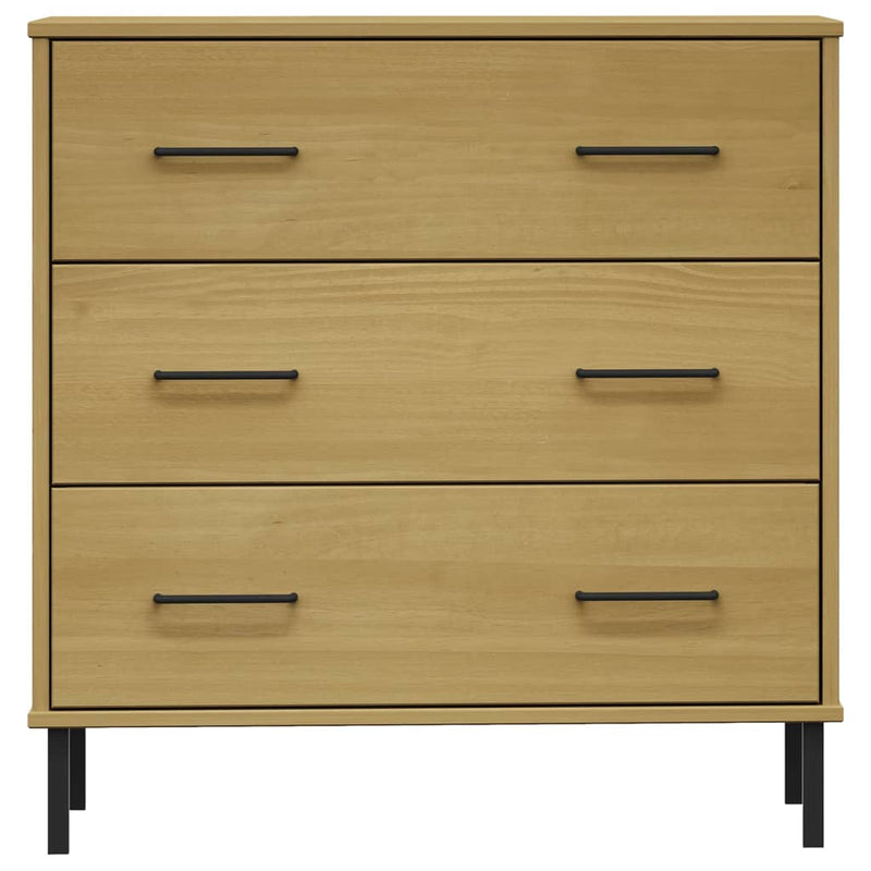 Sideboard OSLO mit 3 Schubladen Braun 77x40x79,5 cm Massivholz