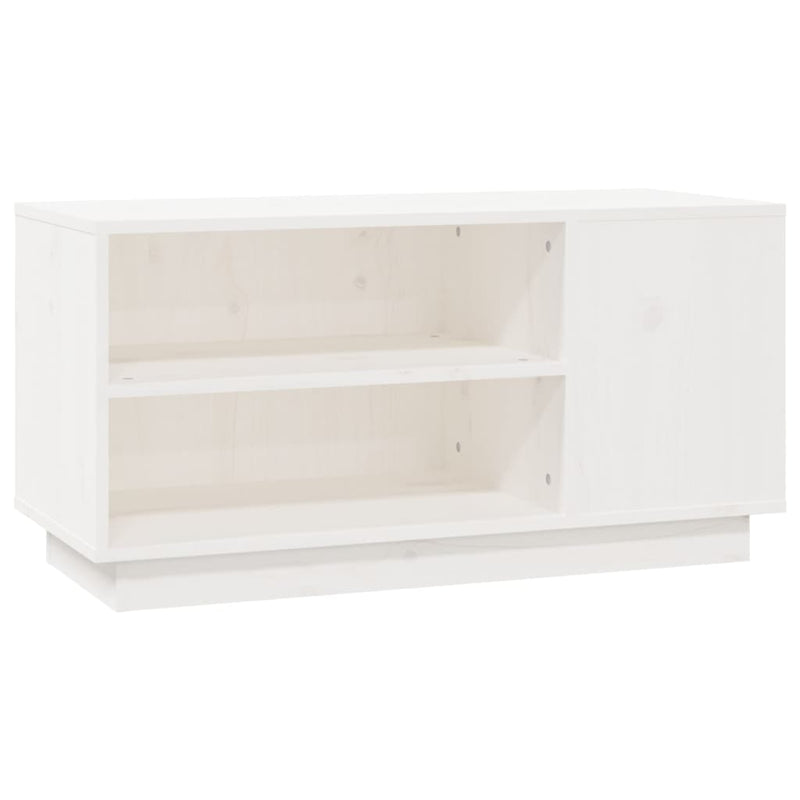 TV-Schrank Weiß 80x35x40,5 cm Massivholz Kiefer