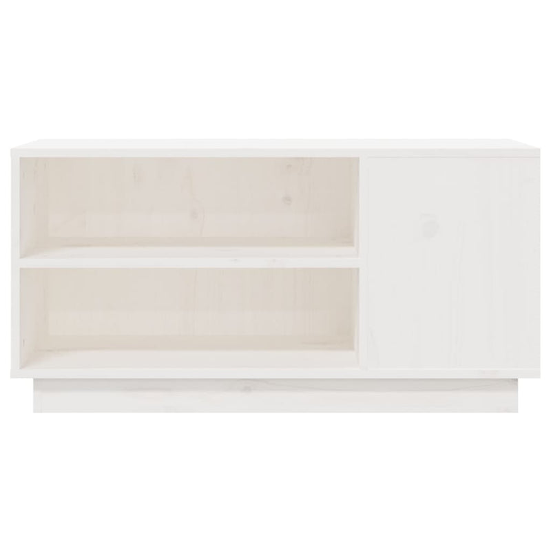 TV-Schrank Weiß 80x35x40,5 cm Massivholz Kiefer