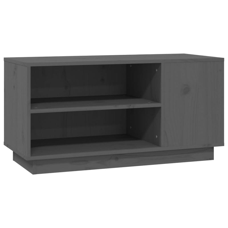 TV-Schrank Grau 80x35x40,5 cm Massivholz Kiefer