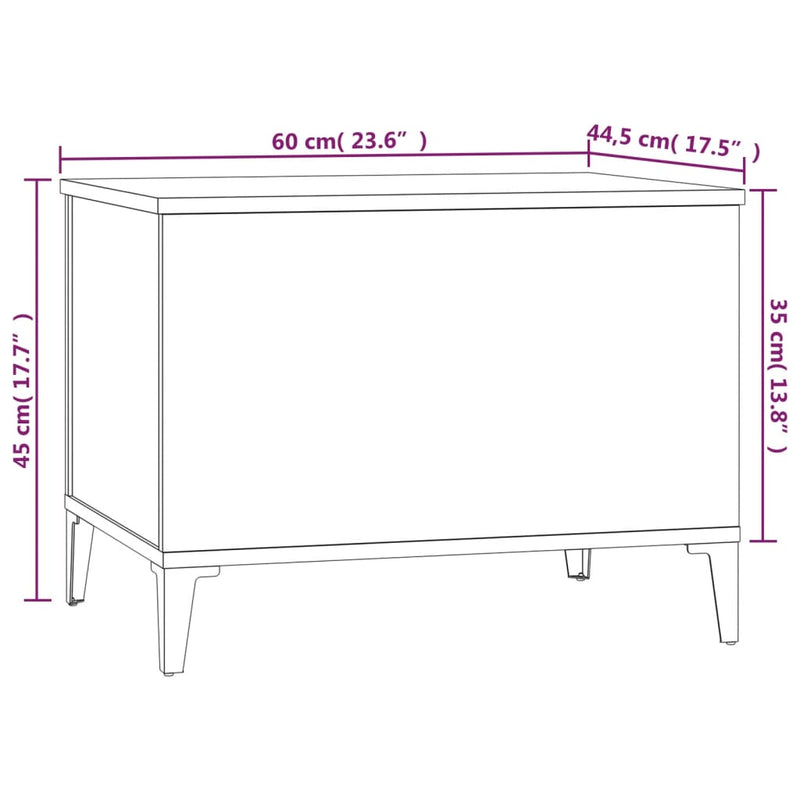 Couchtisch Grau Sonoma 60x44,5x45 cm Holzwerkstoff