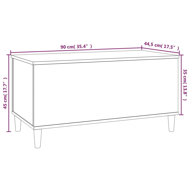 Couchtisch Schwarz 90x44,5x45 cm Holzwerkstoff