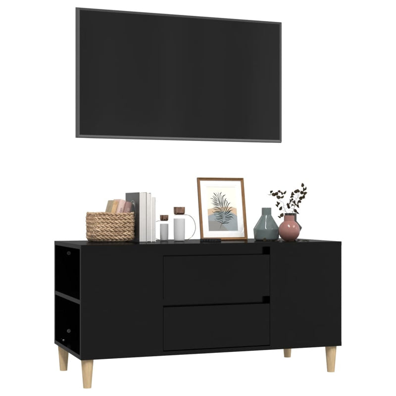 TV-Schrank Schwarz 102x44,5x50 cm Holzwerkstoff