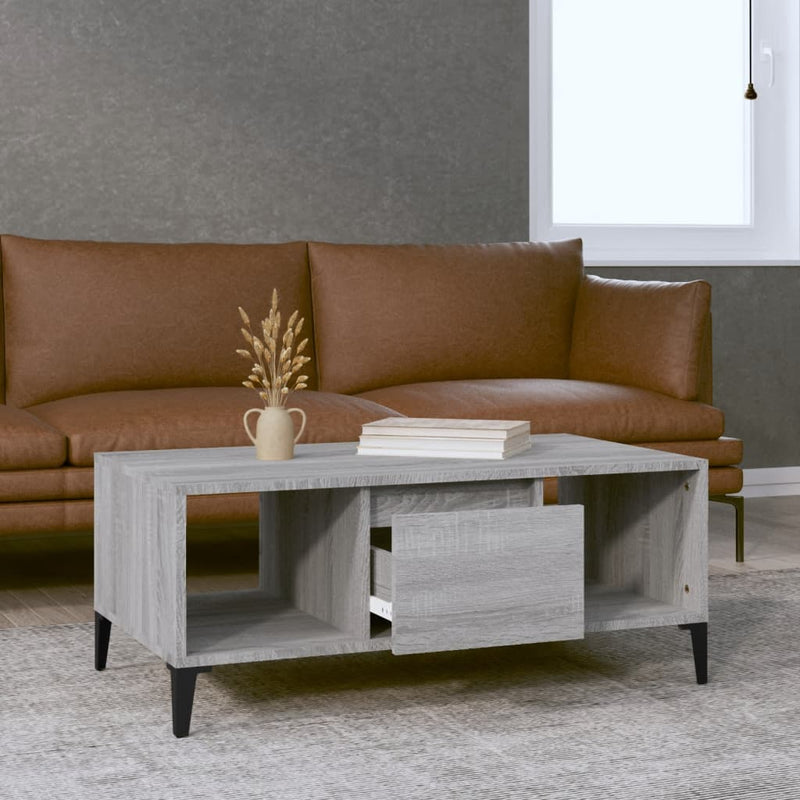 Couchtisch Grau Sonoma 90x50x36,5 cm Holzwerkstoff