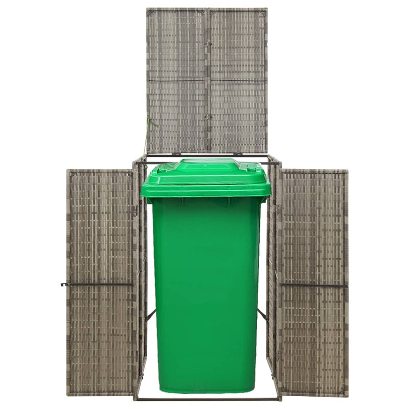 Mülltonnenbox für 1 Tonne Grau 70x80x117 cm Poly Rattan