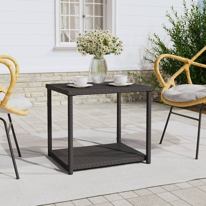 Beistelltisch Schwarz 55x45x49 cm Poly Rattan