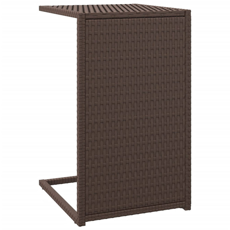 C-Tisch Braun 40x35x60 cm Poly Rattan