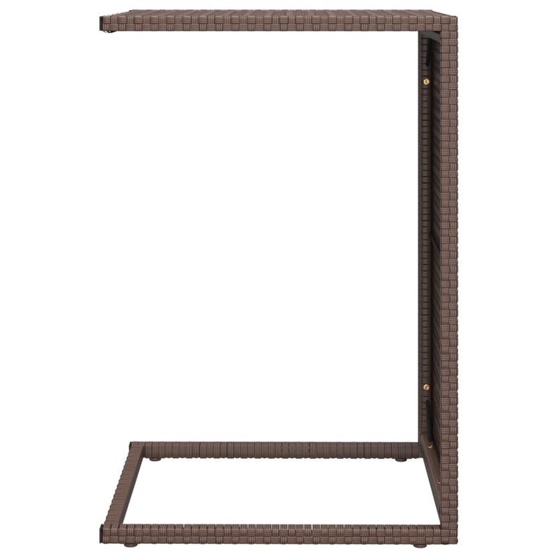 C-Tisch Braun 40x35x60 cm Poly Rattan