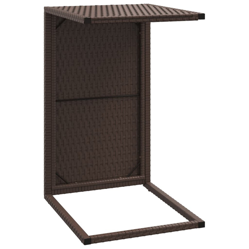 C-Tisch Braun 40x35x60 cm Poly Rattan