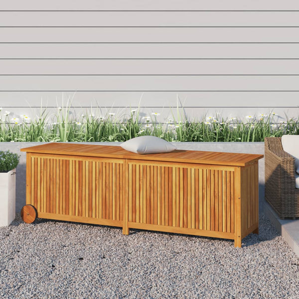 Gartentruhe mit Rollen 150x50x58 cm Massivholz Akazie