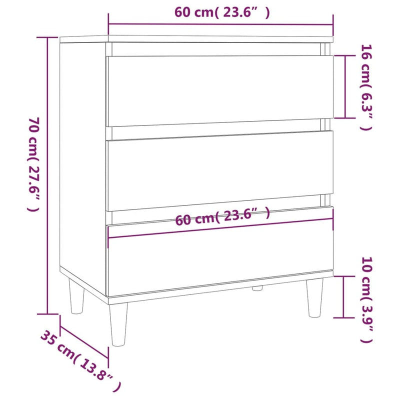 Sideboard Grau Sonoma 60x35x70 cm Holzwerkstoff