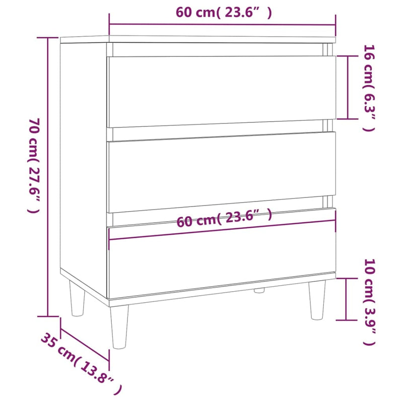 Sideboard Braun Eichen-Optik 60x35x70 cm Holzwerkstoff