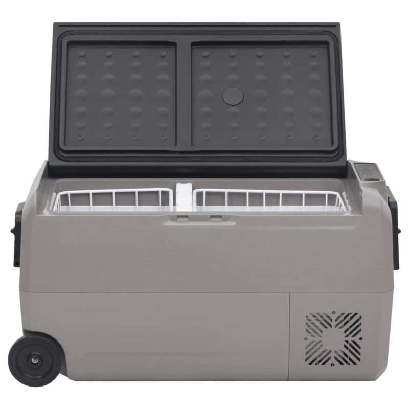 Kühlbox mit Rollen und Griff Schwarz & Grau 60 L PP & PE
