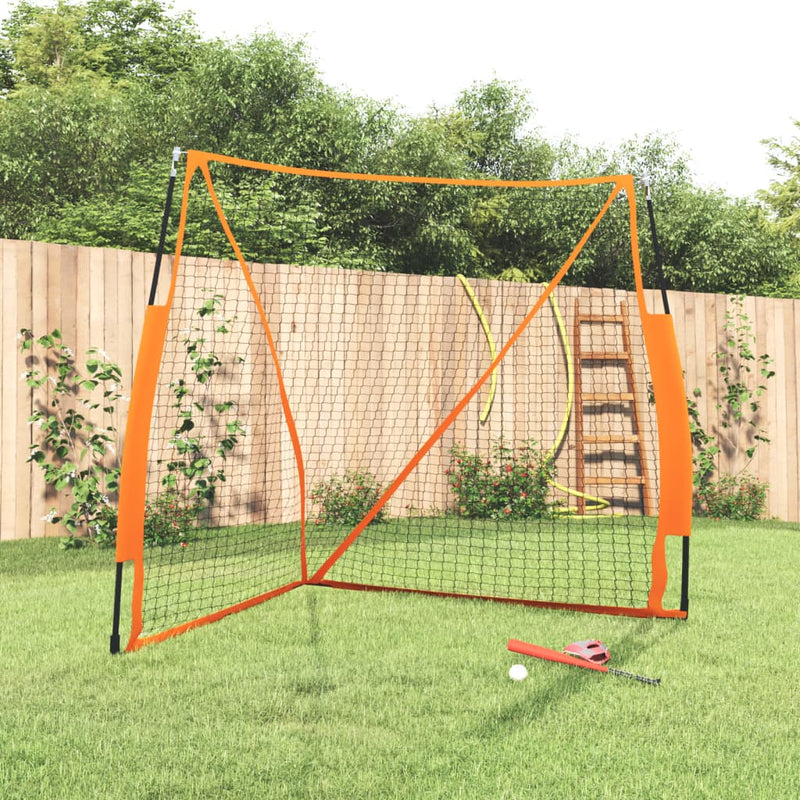 Baseball-Netz Tragbar Orange Schwarz 183x182x183 cm Stahl