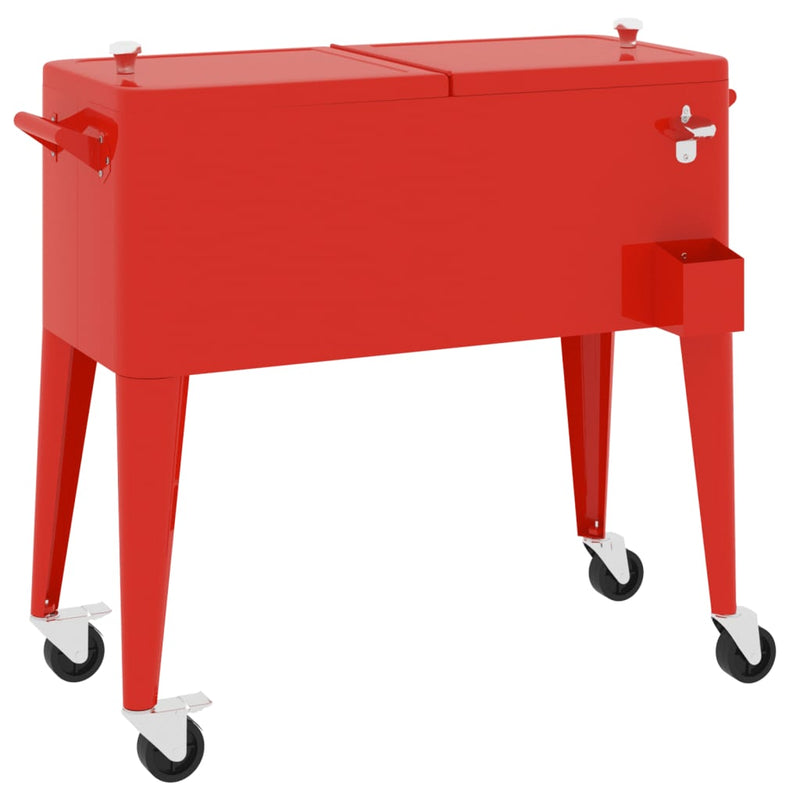 Kühlwagen mit Rollen Rot 92x43x89 cm