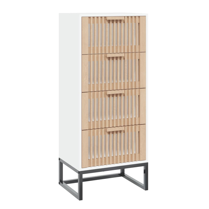 Highboard Weiß 40x30x95 cm Holzwerkstoff