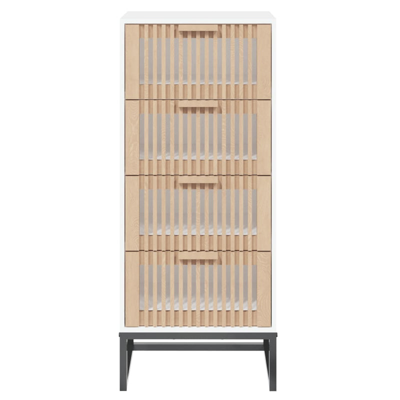 Highboard Weiß 40x30x95 cm Holzwerkstoff