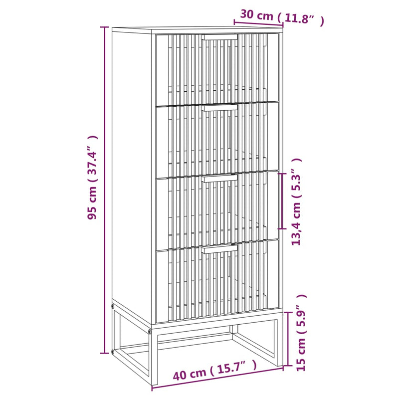 Highboard Weiß 40x30x95 cm Holzwerkstoff