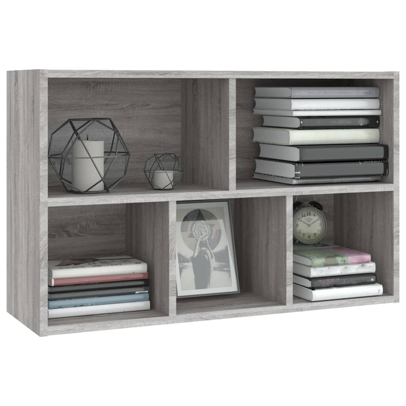 Bücherregal/Sideboard Grau Sonoma 50x25x80 cm Holzwerkstoff