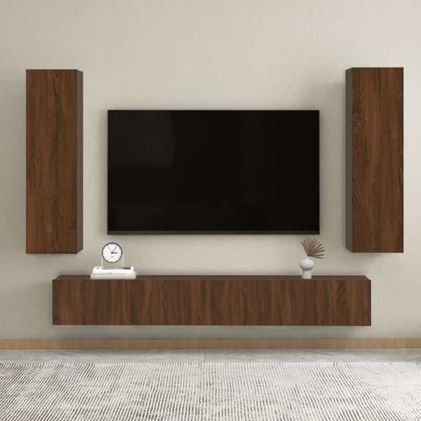 TV-Wandschränke 2 Stk. Braun Eichen-Optik 30,5x30x110 cm