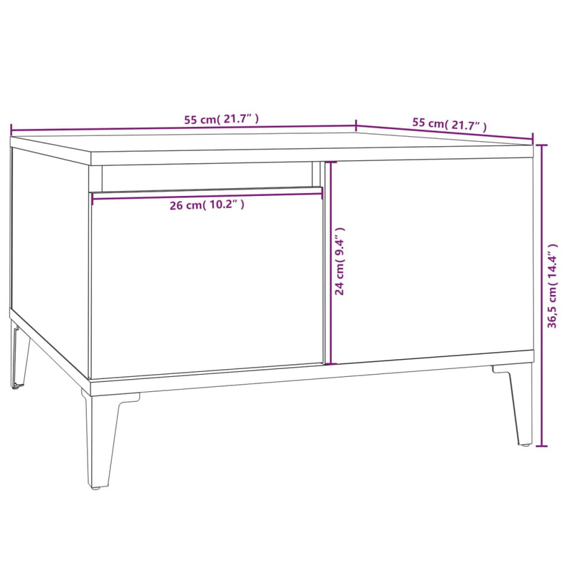 Couchtisch Betongrau 55x55x36,5 cm Holzwerkstoff