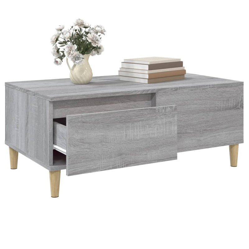 Couchtisch Grau Sonoma 90x50x36,5 cm Holzwerkstoff