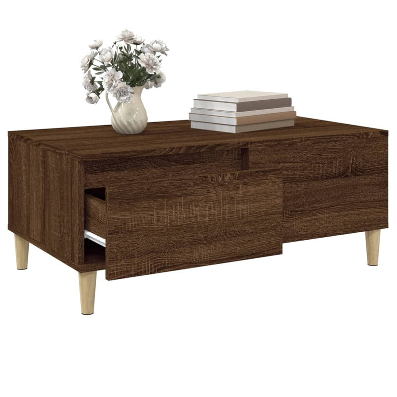 Couchtisch Braun Eichen-Optik 90x50x36,5 cm Holzwerkstoff