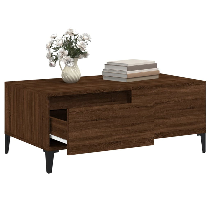 Couchtisch Braun Eichen-Optik 90x50x36,5 cm Holzwerkstoff