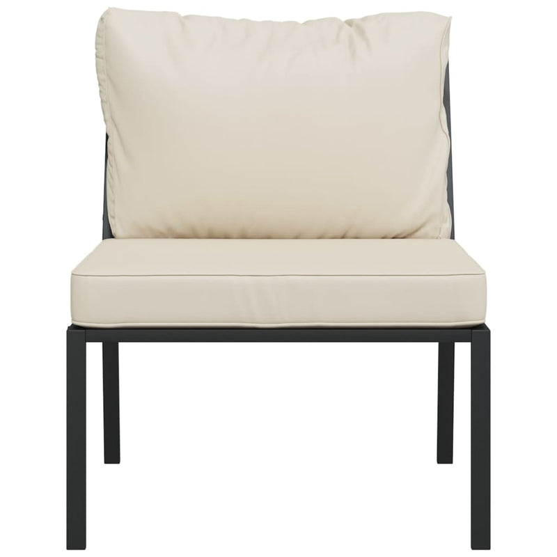 Gartenstühle mit Sandfarbigen Kissen 2 Stk. 60x74x79 cm Stahl