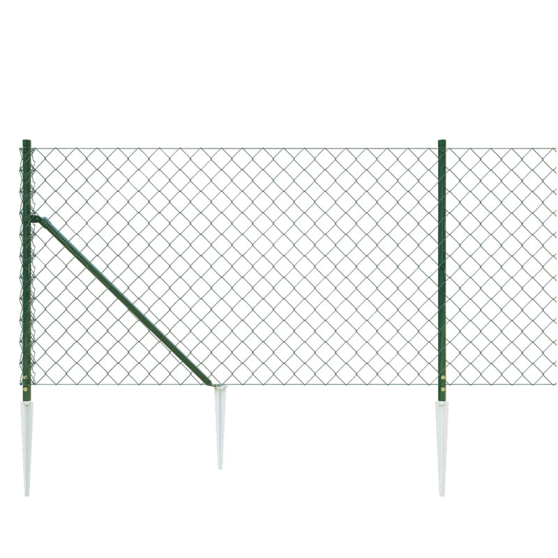 Maschendrahtzaun mit Bodenhülsen Grün 1x10 m