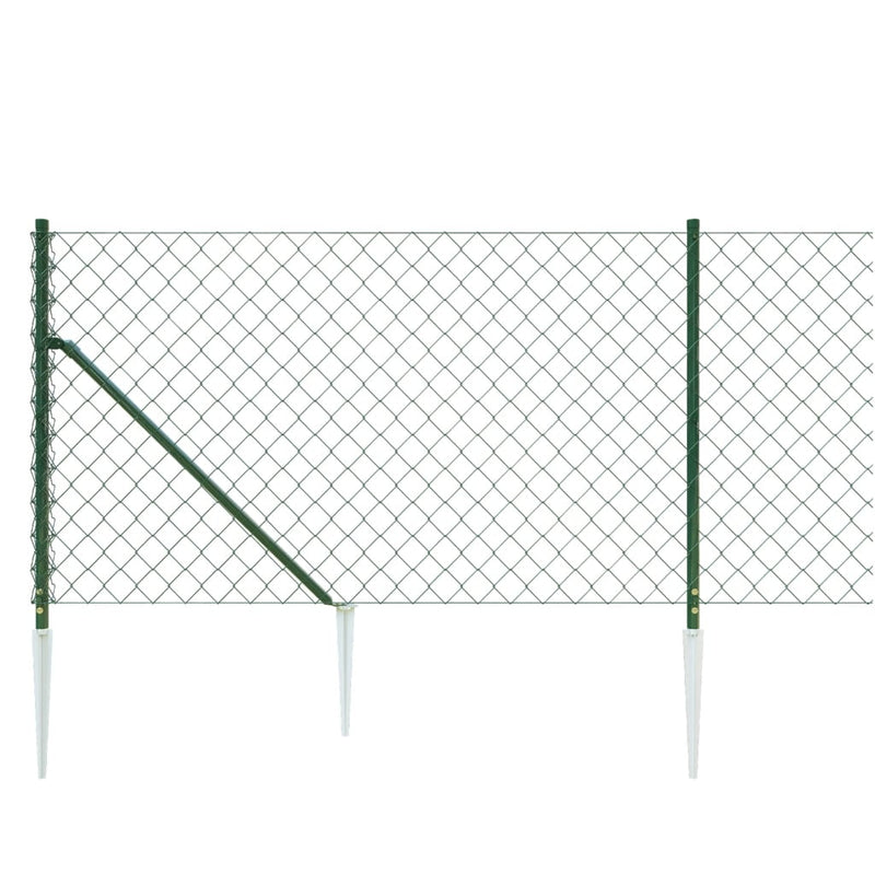 Maschendrahtzaun mit Bodenhülsen Grün 1,1x25 m