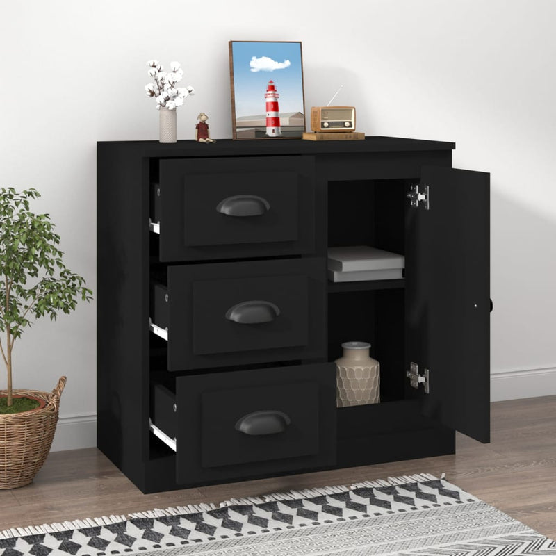 Sideboard Schwarz 70x35,5x67,5 cm Holzwerkstoff