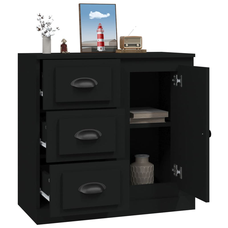 Sideboard Schwarz 70x35,5x67,5 cm Holzwerkstoff