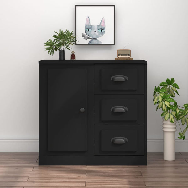 Sideboard Schwarz 70x35,5x67,5 cm Holzwerkstoff