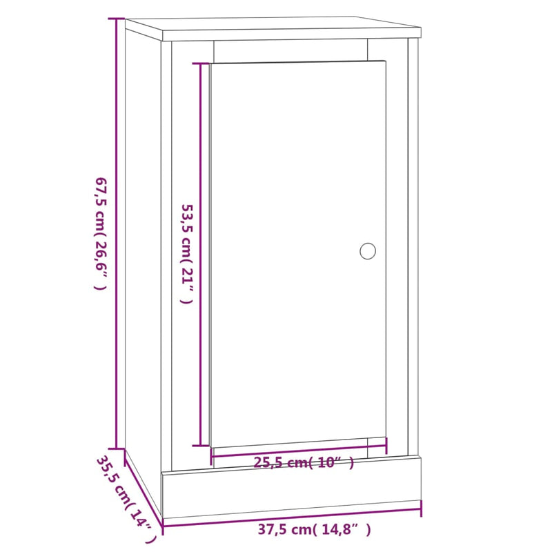Sideboard Weiß 37,5x35,5x67,5 cm Holzwerkstoff