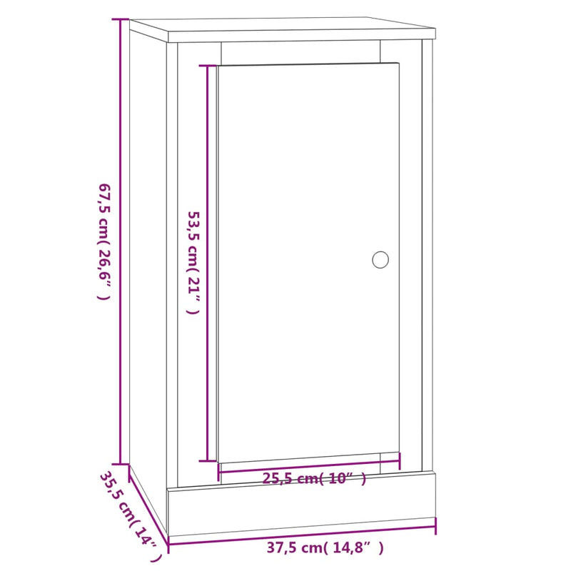 Sideboard Schwarz 37,5x35,5x67,5 cm Holzwerkstoff